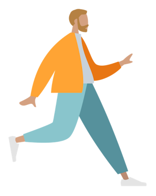 Illustration of a solitary runner